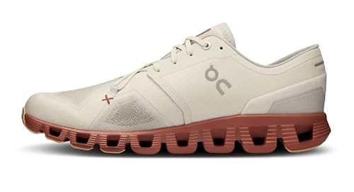 Image of On Cloud X 3 Men's Sneakers, Ice /Auburn, 9 Medium US