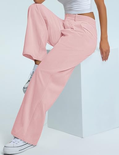 Kistore Womens Pants Wide Leg Thick Warm Pleated Work Slacks Fall Winter Business Casual Trousers for Women with Pocket4