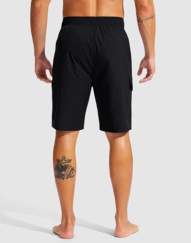 Men's Swim Trunks No Liner 9" Board Shorts Quick Dry Bathing Suit Swimming Beach Shorts for Men with 3 Pockets2