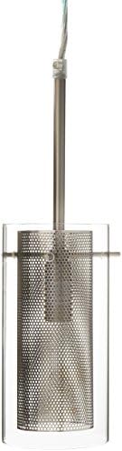 Lite Source LS-17851PS/CLR Wick 1-Lite Pendant Lamp with Outer Clear Glass, Polished Steel