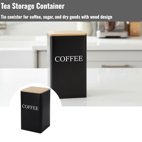 Contenedor de Té metálico con tapa de madera sellada miniatura 3