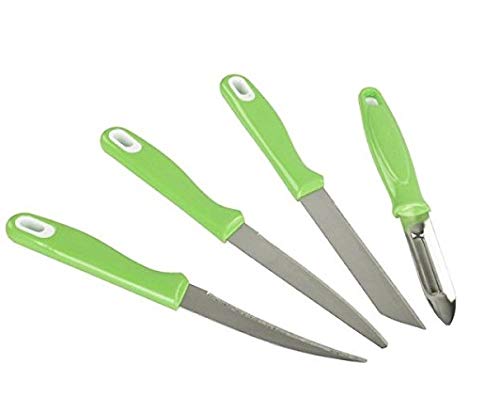 Pigeon Stainless Steel Kitchen Knife Set, 4-Pieces, Green