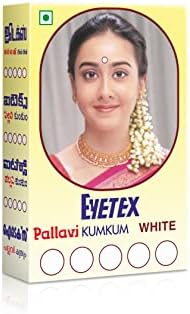 EYETEX Pallavi Liquid Kumkum, 4.5G (Pack Of 20) - Matte Finish White