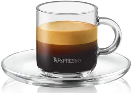Nespresso Vertuo Espresso Set 2 Glasses 2 Saucers 2 Spoons