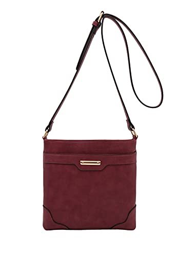 Image of Medium Size Solid Modern Classic Crossbody Bag with Gold Plate