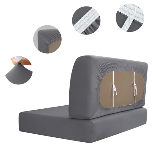 Housse de canapé extensible bleu lot de 2 protège salon usé