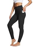 BALEAF Plus Size Leggings Long Leggings for Tall Women Workout Athletic Legging 27" with Deep Pockets Full Length High Waist Soft Yoga Running Pants Black M