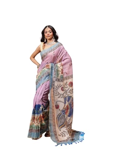 Image of Amazon Brand - Anarva Pattu Art Silk Woven Ready To Wear Saree Pink