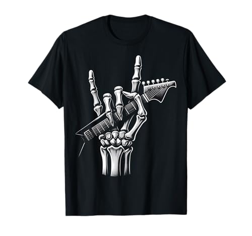 Rock On Skeleton Hand, Genial diseño de símbolo de Roca Camiseta