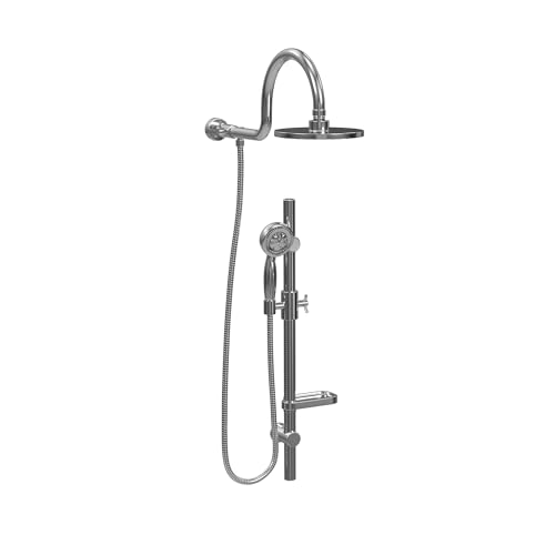 AquaRain Rain Shower Head with Handheld Spray Shower Set - 1019-CH, Polished Chrome Finish - 8