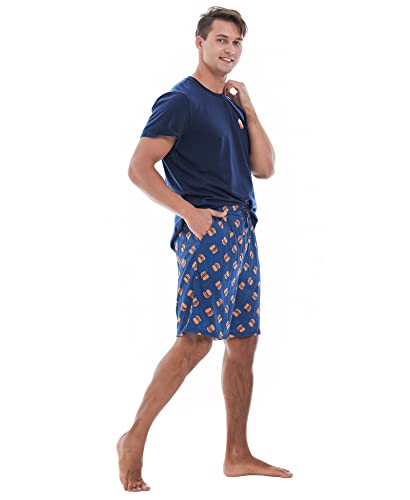 Yoimira Mens Pajamas Set Summer 2-Piece Pjs Sleepwear Short Sleeve Lightweight​​2