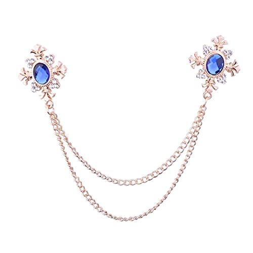 Broche croix strass et chaîne pour masquer un bouton ou égayer un col triste