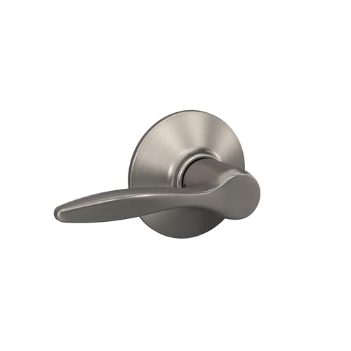 Image of Schlage Delfayo Hall /Closet Passage Door Handle, Reversible, Satin Nickel | Hall or closet lever door handle with no lock, Easy to install, Certified durability, Universal fit