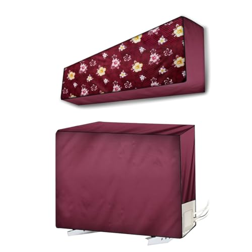 Image of Split AC Cover for 1.5 Ton Indoor & Outdoor Unit | Waterproof & Dustproof Protection | UV Resistant | Durable PVC Material | Weatherproof Outdoor Cover | Easy Installation