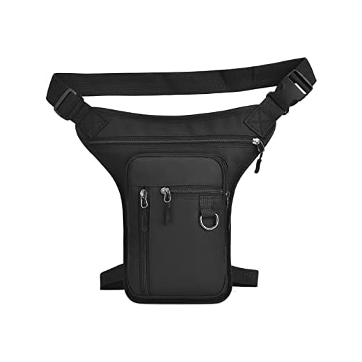 Milageto Drop Leg Bag Outdoor Thigh Bag Waist Pack Multipurpose Uses Multi Pockets Design Zip Closure Detachable Leg Straps Fashion and Stylish, Black