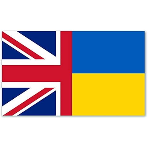 Msugar YZL Ukraine-UK Flag, Ukrainian-British Union Jack,Premium Quality Ukrainian Supporter Fans Decoration Flag, Multi-color, 60x90cm Cover