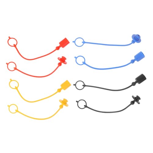 Unomor 4Sets Hydraulic Quick Coupling Caps for Couplers Covers for Hydraulic Systems Lightweight and Reliable Plug Protectors
