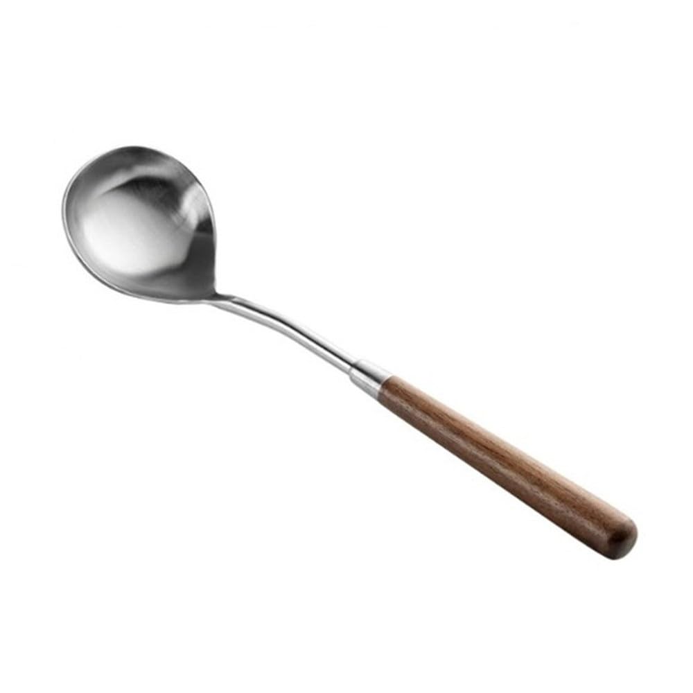 3 mestoli da zuppa in legno naturale, cucchiaio da zuppa di porridge, cucchiaio di sale per mangiare mescolando mescolando la cottura (3 dimensioni, S, M, L