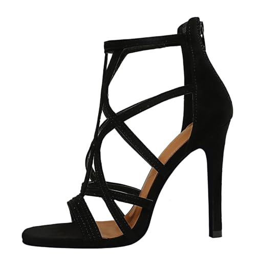 Summer Gladiator Sandals Sexy Strappy Stiletto Heels for Women Hollow Out Open Toe High Heels Wedding Party Dress Shoes