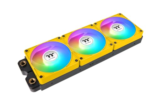 Thermaltake CT120 EX Reverse ARGB Sync | 120mm | Pack de 3 | Aimants MagForce 2.0 en série | PWM 500–2000 TR/Min | 9 LED | Synchronisation Carte mère 5V | Roulement hydraulique | Bumblebee (Jaune)