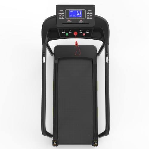 Walking Pad Laufband für Senioren mit Langen Handläufen, klappbar, 135 kg Belastbarkeit, großes LED-Display, extra breite Lauffläche, APP, Fitnessgerät für Zuhause