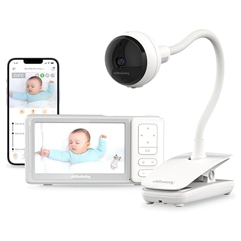 CHILLAX Giraffe Pro Max Baby Monitor – Video Baby Monitor with Full HD 1080p Camera and 5” 720P Video Parent Unit, Privacy Protection Switch, Auto Dimming LED, Gooseneck, 2-Way Audio, Night Vision Cover