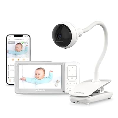 CHILLAX Baby Monitor with Camera and Audio, No WiFi or WiFi Optional,1080p Full HD Camera with 5” 720p Screen, Privacy Mode, Flexible Gooseneck, Auto-Dimming LED, Two-Way Talk, and Night Vision,