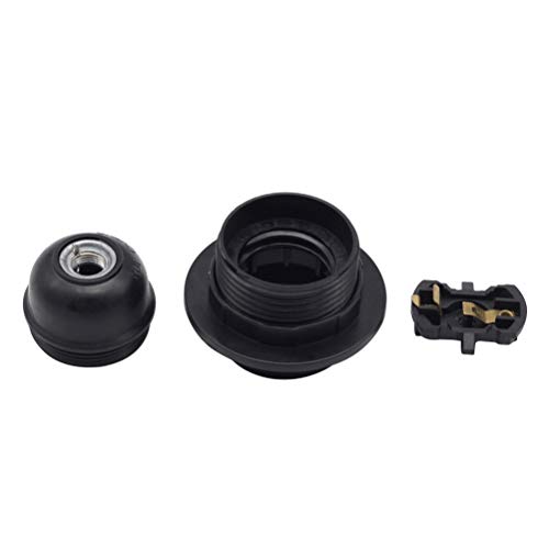 Mobestech Plastic Lamp Bases Adapter E27/E26 4A Light Bulb Lamp Holder Pendant Screw Cap Socket Vintage Black 250V