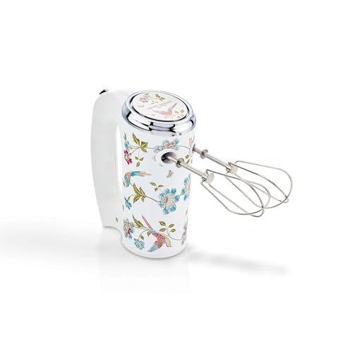 Laura Ashley Hand Mixer Electric Handheld 200W - Hand Held Electric Whisk with 5 Variable Speeds - Hand Mixers with Durable Stainless Steel Beaters - Easy to Clean Light Weight Cake Mixer for Baking
