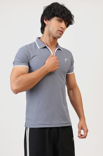 Image of FUAARK Men Stride Slim Fit Polo Tshirt in Premium Pique Fabric