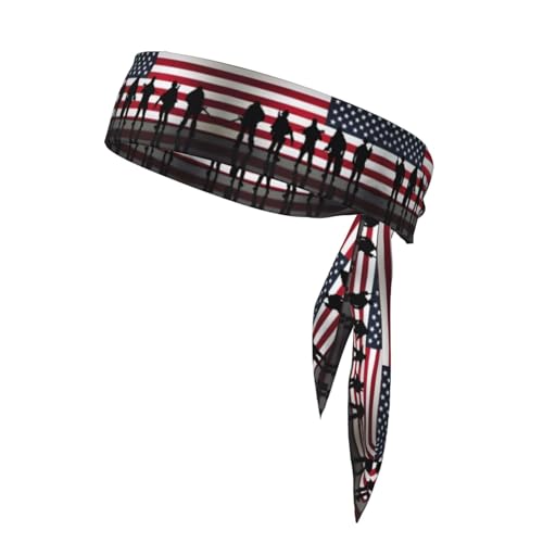 Diadema deportiva estampada con la bandera estadounidense del Día de los Veteranos para tenis, baloncesto, correr, atletismo, para hombres y mujeres