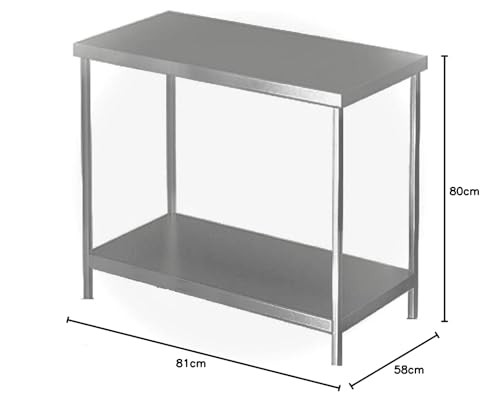 Image of Stainless Steel (SS Table, 32 x 23 x 31.5 1 Under Shelf)