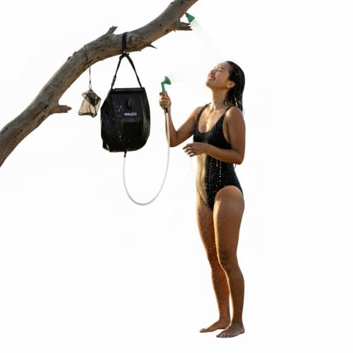 Malo’o 5-Gallon Solar Shower Bag, 20L Portable Camping Shower with Removable Hose & On/Off Shower Head, Outdoor Shower for Camping, Beach, Surf & Travel