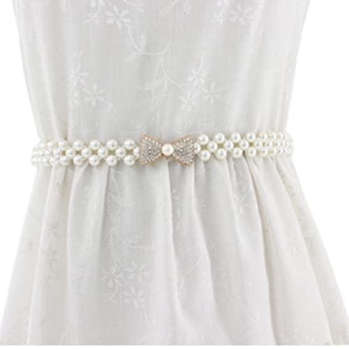 Image of REDHORNS Rhinestone Elastic Waist Belt for Women Dresses Beaded Design Stretchy Slim Waistband, Belly Chain Kamarband for Ladies Saree - Free Size