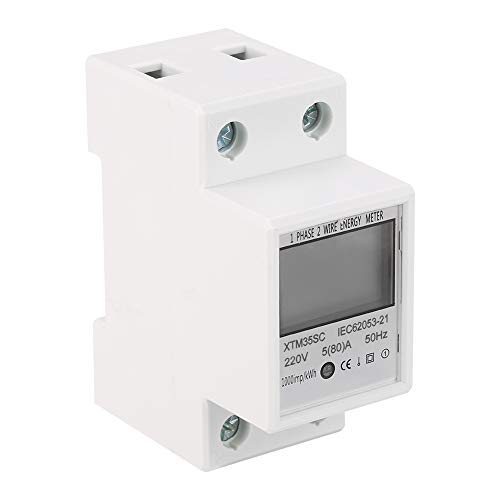 XTM35SC Stromzähler 220 V 5 A 35 Mm DIN-Schiene KWh-Zähler LCD-Wattzähler Digitaler Einphasen-2-Draht-2P-Energiezähler Stromverbrauchsmonitor