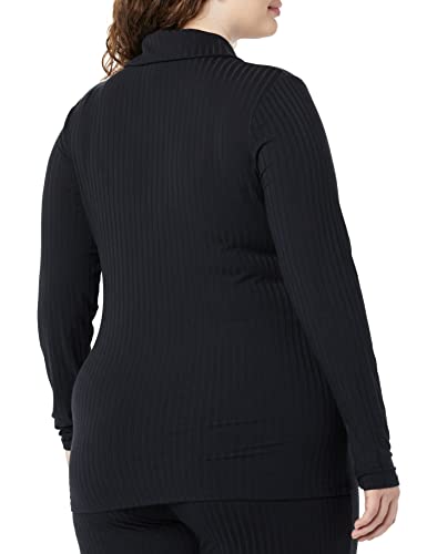 Daily Ritual Women's Wide Rib Long Sleeve Button-Up Collared Cardigan, Black, Xx-Large #TOP1
