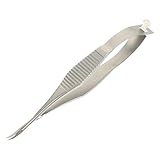 FOMIYES 8.5Cm Gebogene Mikrochirurgische Schere Aus Edelstahl Und, Rostfrei Und HitzebestäNdig, PräZisionswerkzeug FüR Augenoperationen Und SchöNheitschirurgie