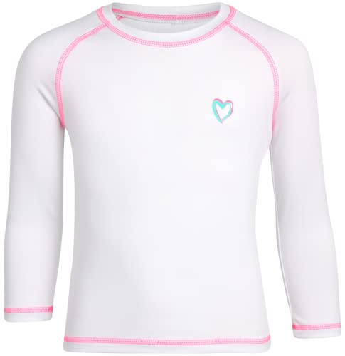 Image of Pink Platinum Girls Rash Guard - UPF 50+ Sun Protection Quick Dry Summer Long Sleeve Swim Shirt Rash Guard for Girls