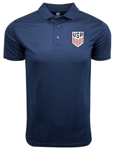 Icon Sports Officially Licensed Boy's U.S. Soccer Polo Shirt Short Sleeve Polo, Youth Sizes | Navy, Small