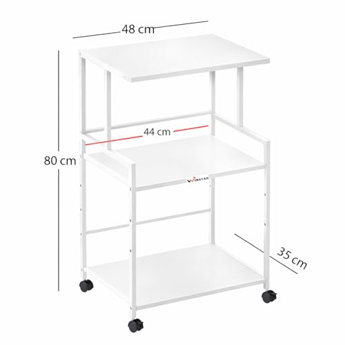Image of WINSTAR Printer Stand, Solid & Sturdy, Modern Contemporary Look, Space Saving, Made in India (White, 3 Tier)