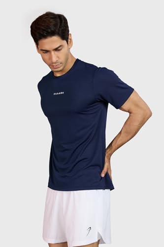 Image of FUAARK Men Solid Slim Fit Polyester Gym & Running Wear Tshirt