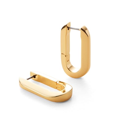 JENNY BIRD U-Link Earrings | High Polish Gold, Hinge Closure | Sleek, Chunky Designer Jewelry for Women