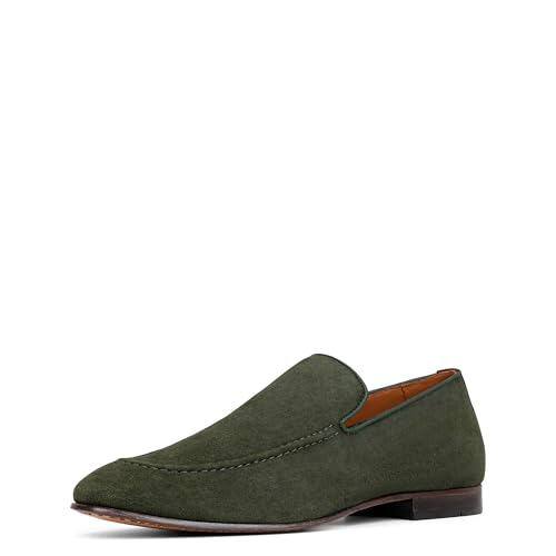 Donald Pliner Men's Tristan Soft Suede Loafer, Army Green, 10