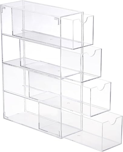 Image of Sunglass Storage Box, Acrylic Eyeglass Organizer, Make-up Storage Drawer Tray, Jewelry Trays, Type Strong Load-bearing Easy Access 4-Layer Transparent Visual Sunglasses Case Home Office Using