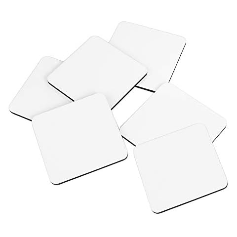 Weiye Sublimation Blank DIY Customized MDF Square Coaster Hardboard Coaster Sublimation Coaster Blank Coaster, 6 pcs Round Square Cover