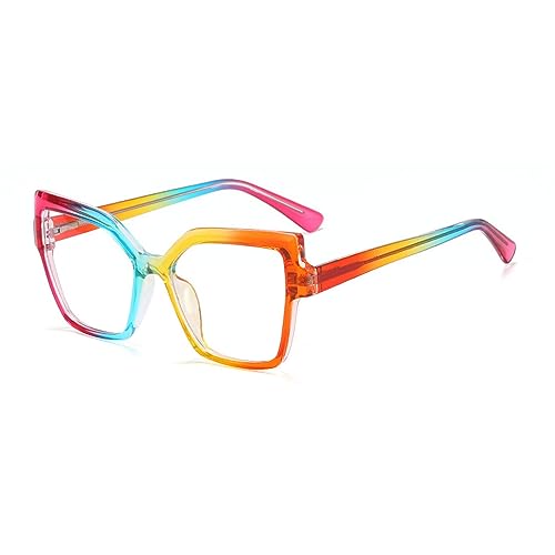 Image of Melrose Fashion ladies blue blocking reading glasses, irregular colorful anti-fatigue /glare female computer games presbyopia