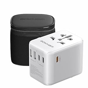 Worldwide Travel Adapter with USB C PD 30W Fast Charging , Travel Plug Adapter (3 USB C 2 USB-A ) Universal Socket Dual…