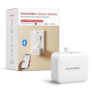 SwitchBot Smart Switch Button Pusher – Bluetooth Fingerbot for Rocker Switch/One-Way Button, Automatic Light Switch, Timer and APP Control, Works with Alexa When Paired with SwitchBot Hub (White)