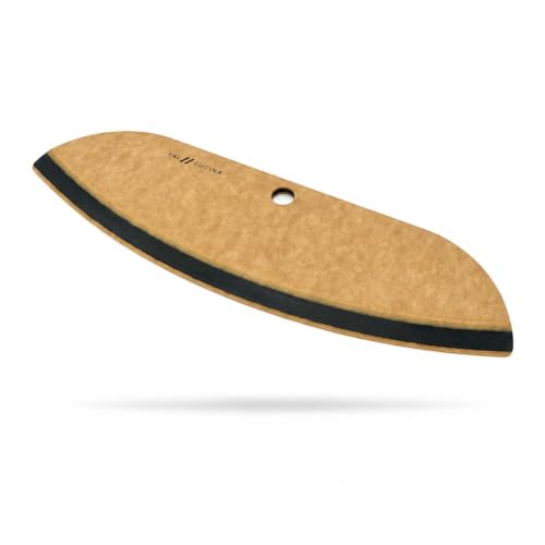 VAL CUCINA Wood Fiber Pizza Cutter Rocker, Large Pizza Slicer Blade, Dishwasher Compatible & Heat Resistant Non-Porous Pizza Knife, Duty Cortador de Pizza for Thick Crust