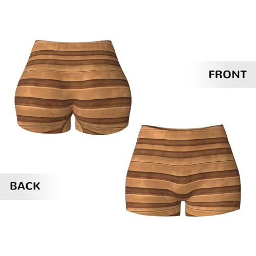 Original Wood Color Texture Pattern Sports Shorts, high Elastic Slim Fitness Pants, Suitable for Yoga/Leisure/Daily wear3